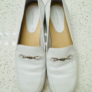 Trotters White Leather Loafers